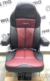 Legacy Silver Seat Two Tone (Black and Burgundy Leather) w/ Armrests 188121MW1164 - Seats Inc.