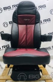 Legacy LO Seat Two Tone (Black and Burgundy Leather) w/ Armrests 188321MW1164 - Seats Inc.