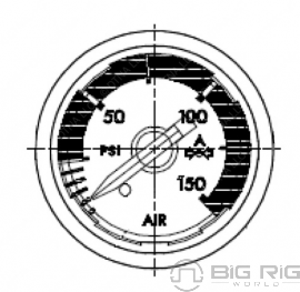 Gauge - Auxiliary Application Air PSI 22-53813-110 - Freightliner