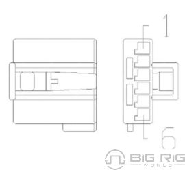 Plug - 6 Cavity, Micro Quadlock System, AI 3-969508 - 1, Black 23-13151-615 - Freightliner