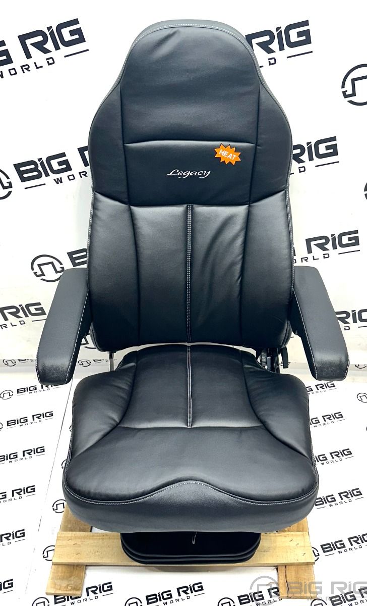 Seats Inc. Black Leather Legacy Seat, Silver Air Ride