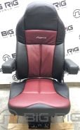 Legacy Silver Seat Two Tone (Black and Burgundy Leather) w/ Armrests - 188121MW1164 - Seats Inc.