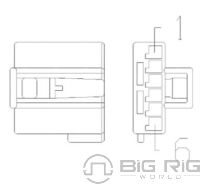 Plug - 6 Cavity, Micro Quadlock System, AI 3-969508 - 1, Black 23-13151-615 - Freightliner