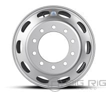 Peterbilt OEM Stylized Wheel - 22.5 x 8.25 - 10 Hole - Mirror Polish Dura-Bright® Outside Only - 88U671DB - Alcoa