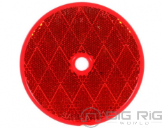 3 In. Round, Red, Reflector, 1 Screw/Nail/Rivet Mount 98006R - Truck Lite