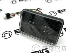 LED Projector Headlights, 4x6, Rectangular, Clear, 2 Diode, Low Beam, Headlamp 37650C - Truck Lite