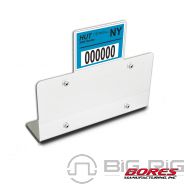 Flanged License Plate Holder HUT Sticker One Place 304 Stainless Steel LP14-14 - Bores Manufacturing