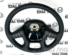 Steering Wheel, Leather Multifunction, Amber BK J91-6002-210 - Peterbilt