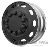 Peterbilt OEM Stylized Wheel - 24.5 x 8.25 - 10 Hole - Dura-Blackâ„¢ Both Sides 98U67BLK - 98U67BLK - Alcoa