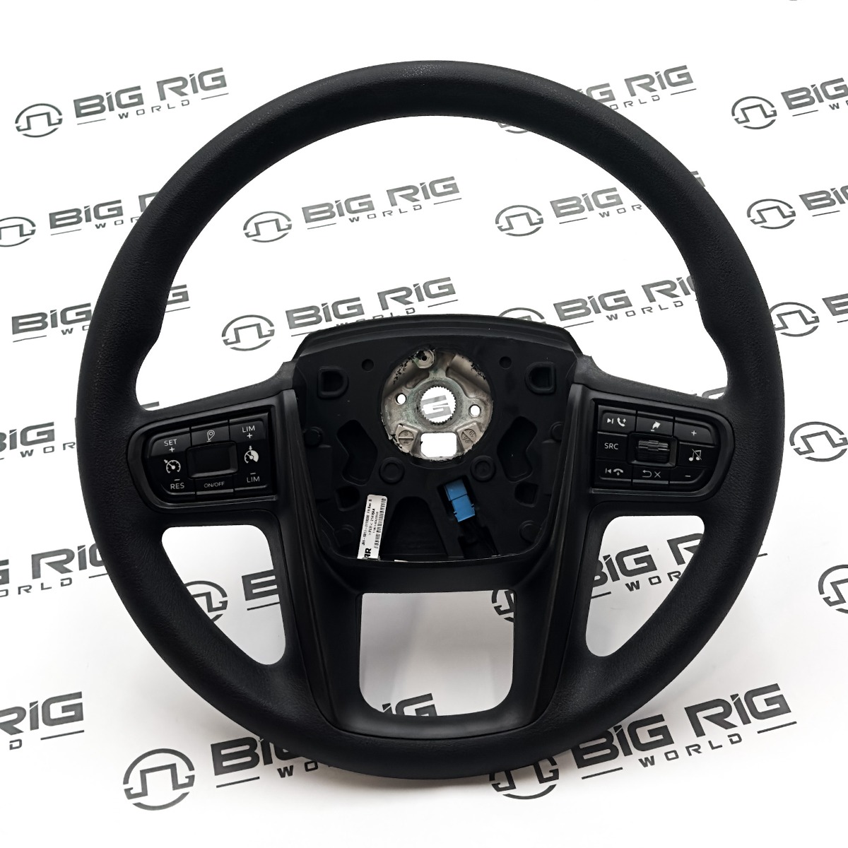 thumbnail image 2 of 18" ABS Black Steering Wheel With Chrome Accents - 3 Spoke For Freightliner, Kenworth, Peterbilt (New World Motoring) 2 of 3